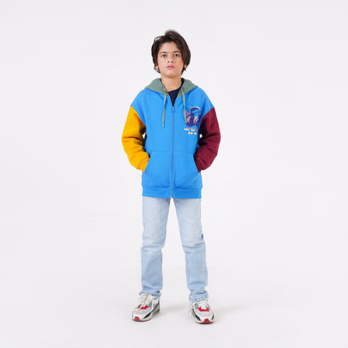 COLOR BLOCK PRINTED HOODIE